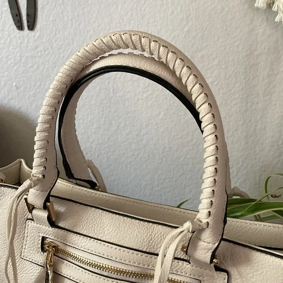 G. H. Bass & Company Leather Cream Satchel Handbag NWT - Picture 3 of 11